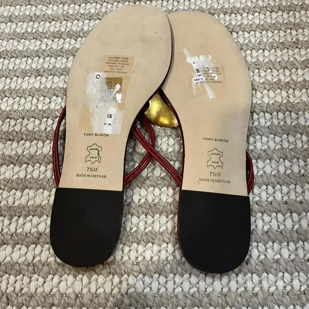 Tory Burch Women's Patos Leather Sandals - Picture 7 of 7